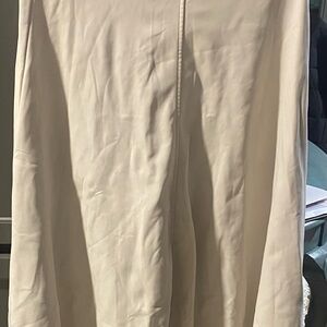 Banana Republic Vegan Leather Cream Midi Skirt